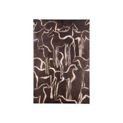 102274-S - Horse Herd IV by Mercana Studio a Hand Embellished Textured Canvas