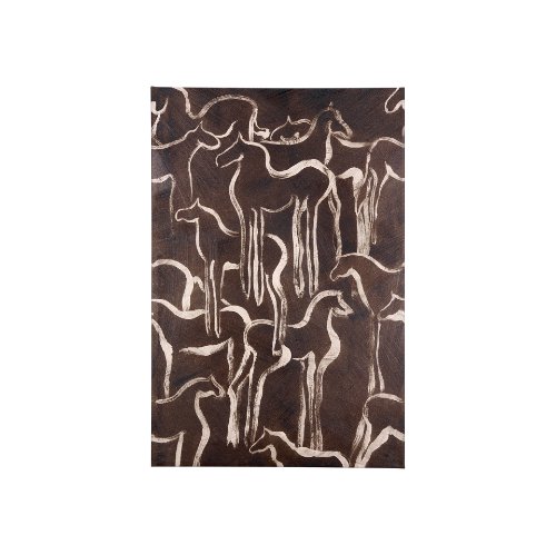102274-S - Horse Herd IV by Mercana Studio a Hand Embellished Textured Canvas