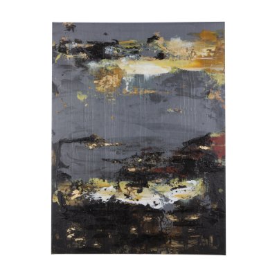 102309-L - Silver and gold inspiration I by Mercana Studio a Hand Embellished Textured Canvas