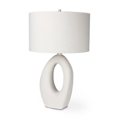 69790 - Tao 20.0L x 20.0W x 33.0H Cream Base W/White Shade Table Lamp