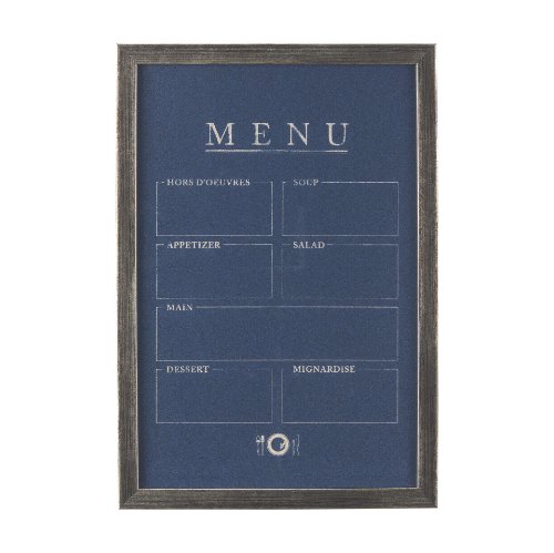 14391 - MENU II by Mercana Studio a Hand Embellished Textured Framed Art Print Matted under Glass