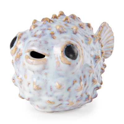 68018 - Spike I (Small) 8L x 4W Off-White Ceramic Puffer Fish