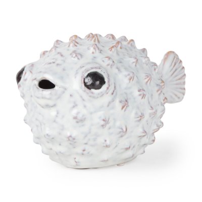 68019 - Spike II (Large) 10L x 6W Off-White Ceramic Puffer Fish