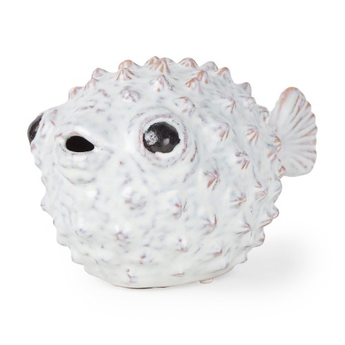 68019 - Spike II (Large) 10L x 6W Off-White Ceramic Puffer Fish