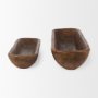 70149 - Athena Set of 2 Extra Large Medium Brown Reclaimed Wood Trays