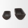 70150 - Athena Set of 2 Extra Large Black-Brown Reclaimed Wood Trays
