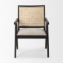 69991 - Donna Black Wood Cane-Back w/ Beige Upholstered Seat Dining Chair