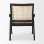 69991 - Donna Black Wood Cane-Back w/ Beige Upholstered Seat Dining Chair