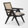 69991 - Donna Black Wood Cane-Back w/ Beige Upholstered Seat Dining Chair
