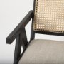 69991 - Donna Black Wood Cane-Back w/ Beige Upholstered Seat Dining Chair