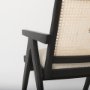 69991 - Donna Black Wood Cane-Back w/ Beige Upholstered Seat Dining Chair