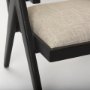 69991 - Donna Black Wood Cane-Back w/ Beige Upholstered Seat Dining Chair