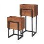 70157 - Jadine Set of 2 Medium Brown Wood w/ Black Metal Rectangle Frames