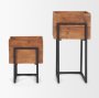 70157 - Jadine Set of 2 Medium Brown Wood w/ Black Metal Rectangle Frames