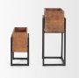 70157 - Jadine Set of 2 Medium Brown Wood w/ Black Metal Rectangle Frames