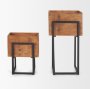 70157 - Jadine Set of 2 Medium Brown Wood w/ Black Metal Rectangle Frames