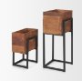 70157 - Jadine Set of 2 Medium Brown Wood w/ Black Metal Rectangle Frames