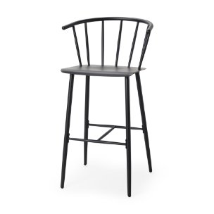 Colin Backless 42.1in Seat Counter Stool | Black Metal w/ Arm