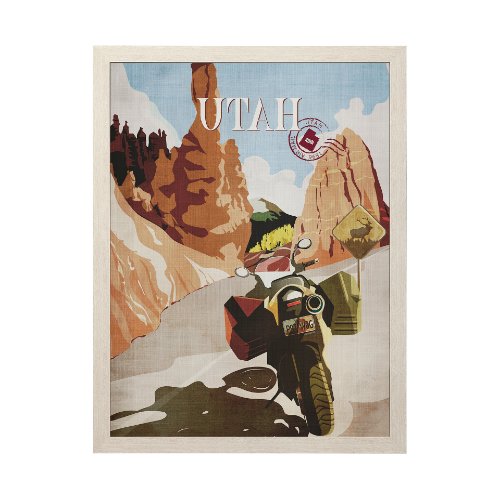 14331 - Utah Go USA (L) by Mercana Studio a Hand Embellished Decograph Framed Art Print