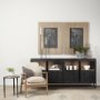 69886 - Sloan 80.0L x 17.0W x 36.0H Black Wood W/Black Metal Frame Sideboard