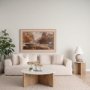 69914 - Bianca Wood and Marble Accent Table
