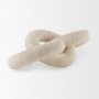 70126 - Alize Cotton Rope Wrapped Solid Wood Circular Chain Link Decorative Object