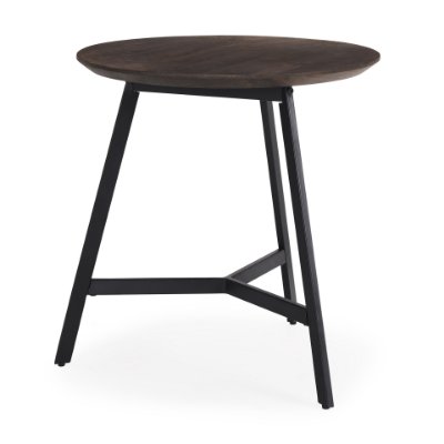 70107 - Todd Dark Brown Wood W/ Metal Legs Side Table