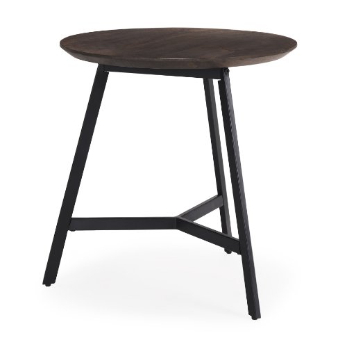 70107 - Todd Dark Brown Wood W/ Metal Legs Side Table