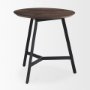70107 - Todd Dark Brown Wood W/ Metal Legs Side Table