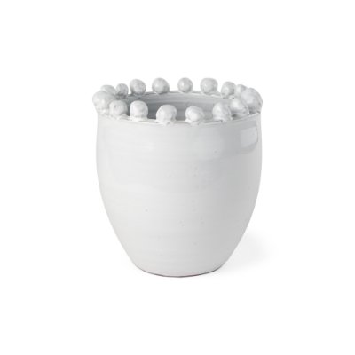 70162 - Basin Small Off-White Glazed Vase