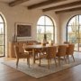 69956-AB - Viktor 94"L Light Brown Solid Wood Dining Table