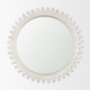 37246 - Sundance Cog 35.5" Round Whitewashed Wood Frame Mirror