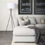 68970 - Ambrose 20.0L x 20.0W x 61.8H Black Metal W/White Fabric Shade Floor Lamp