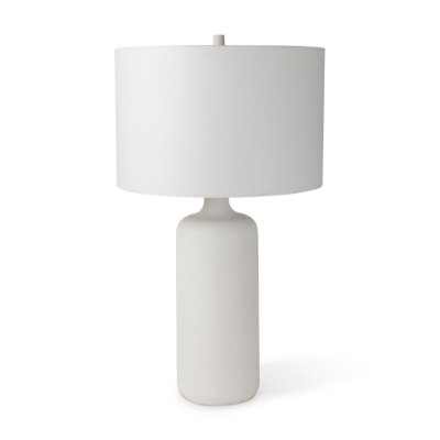 68340 - Melanie 17.0L x 17.0W x 30.5H White Shade W/White Base Table Lamp