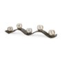 53060 - Lux Copper Metal Five Hurricane Glass Holder Table Candle Holder 