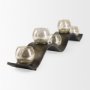53060 - Lux Copper Metal Five Hurricane Glass Holder Table Candle Holder 