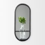 68557 - Katherine Wall Mounted Mirror w Glass Bottle for Botanicals or Floral