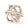 68676 - Espanlade I Small 9L x 9W White Wooden Beaded Orb