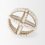 68676 - Espanlade I Small 9L x 9W White Wooden Beaded Orb