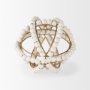 68676 - Espanlade I Small 9L x 9W White Wooden Beaded Orb