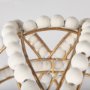 68676 - Espanlade I Small 9L x 9W White Wooden Beaded Orb