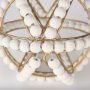 68676 - Espanlade I Small 9L x 9W White Wooden Beaded Orb
