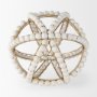 68677 - Espanlade II Large 11L x 11W White Wooden Beaded Orb