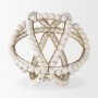 68677 - Espanlade II Large 11L x 11W White Wooden Beaded Orb