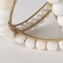 68677 - Espanlade II Large 11L x 11W White Wooden Beaded Orb