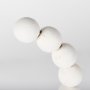 68680 - Pontchartrain I (Small) 9L x 5W White Beaded Broken Sphere Decorative Object W/ Gold Base