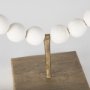 68680 - Pontchartrain I (Small) 9L x 5W White Beaded Broken Sphere Decorative Object W/ Gold Base