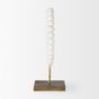 68681 - Pontchartrain II (Large) 11L x 6W White Beaded Broken Sphere Decorative Object W/ Gold Base
