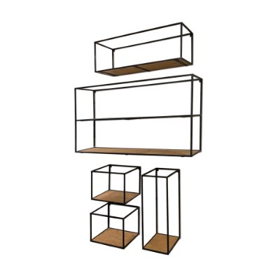 70046 - Riaz Set of 5 Wood & Metal Shelves