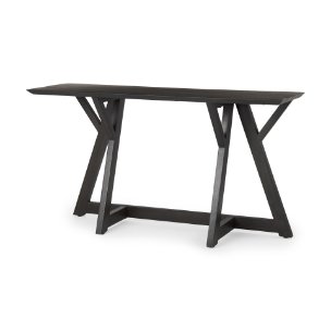 Jennings 54.0L x 16.0W x 29.5H Dark Brown Wood Console Table
